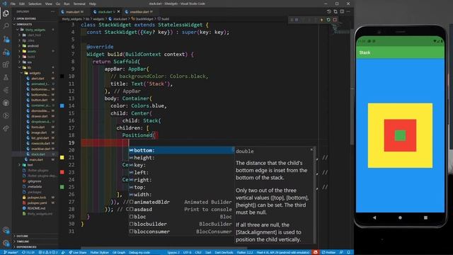 Stack and Positioned in Flutter | Flutter Complete Crash Course | Flutter Widgets | 30DaysOfFlutter