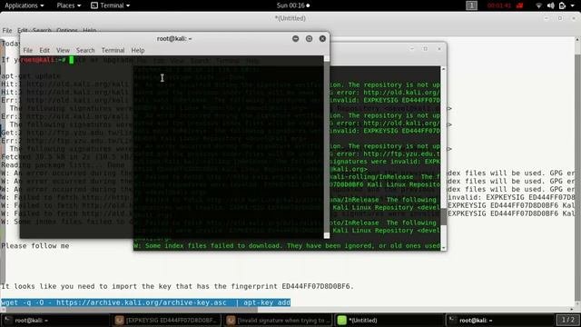 An Error Occurred During The Signature Verification In Kali Linux On Update Time