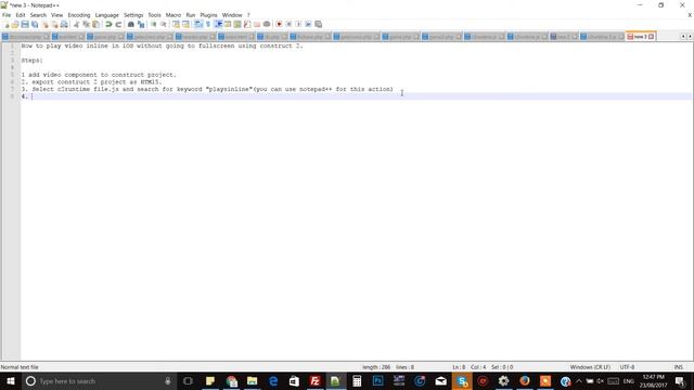 Construct 2 tricks - Play video inline on iOS for construct 2 games