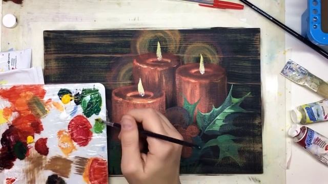 «Новый год. Свечи» как нарисовать АКРИЛ | Сезон 2-3 |Мастер-класс для начинающих ДЕМО смотреть онлайн