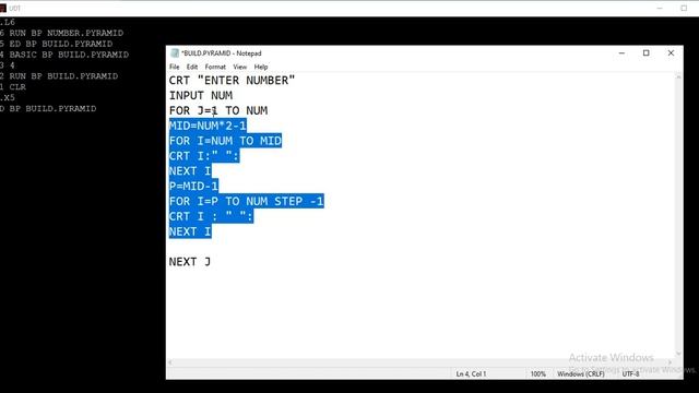 Print Number Pyramid | Shortest Program!! Unibasic Programming