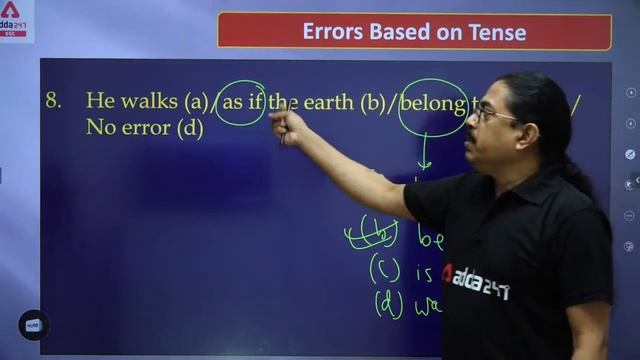 SSC, MTS, CHSL, CPO, CDS, STENO | ERRORS BASED ON IMPORTANT RULES OF TENSE | Part-5