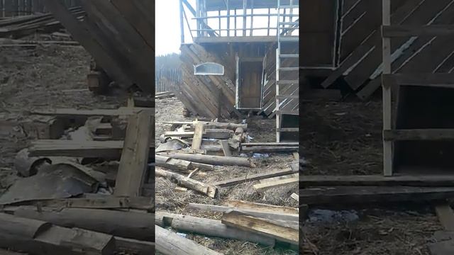 Дом из старых досок (времянка) 2 часть.