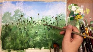 Материалы для АКРИЛА. Пишем пейзаж! Разные формы кистей АКРИЛ | Сезон 3-8 |ОБЗОР