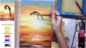 Русалка. Закат. Как нарисовать пейзаж АКРИЛ | Сезон 5-5 | Мастер-класс ДЕМО