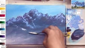 Летний день в горах. Как нарисовать пейзаж АКРИЛ! Сезон 8-2 | Мастер-класс ДЕМО