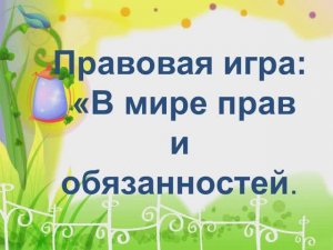 Правовая игра в мире прав и обязанностей