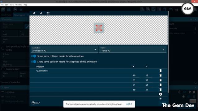 How To Use The Light Object  | GDevelop 5