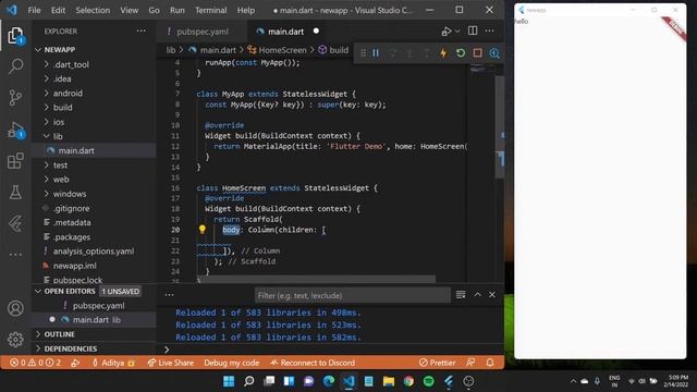 Creating Widgets and layouts - Free Flutter Course 2022