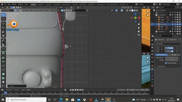 Blender 3D Car Modelling Tutorial of a 1960's Commer FC Panel Van Ep 5 - Creating the door guide