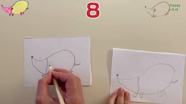 Як намалювати їжака легко? Єва вчиться малювати 19 Рисуем ежика DIY How to draw a hedgehog