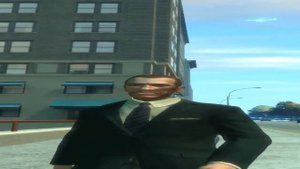Wide Niko Bellic walking but he's always in frame