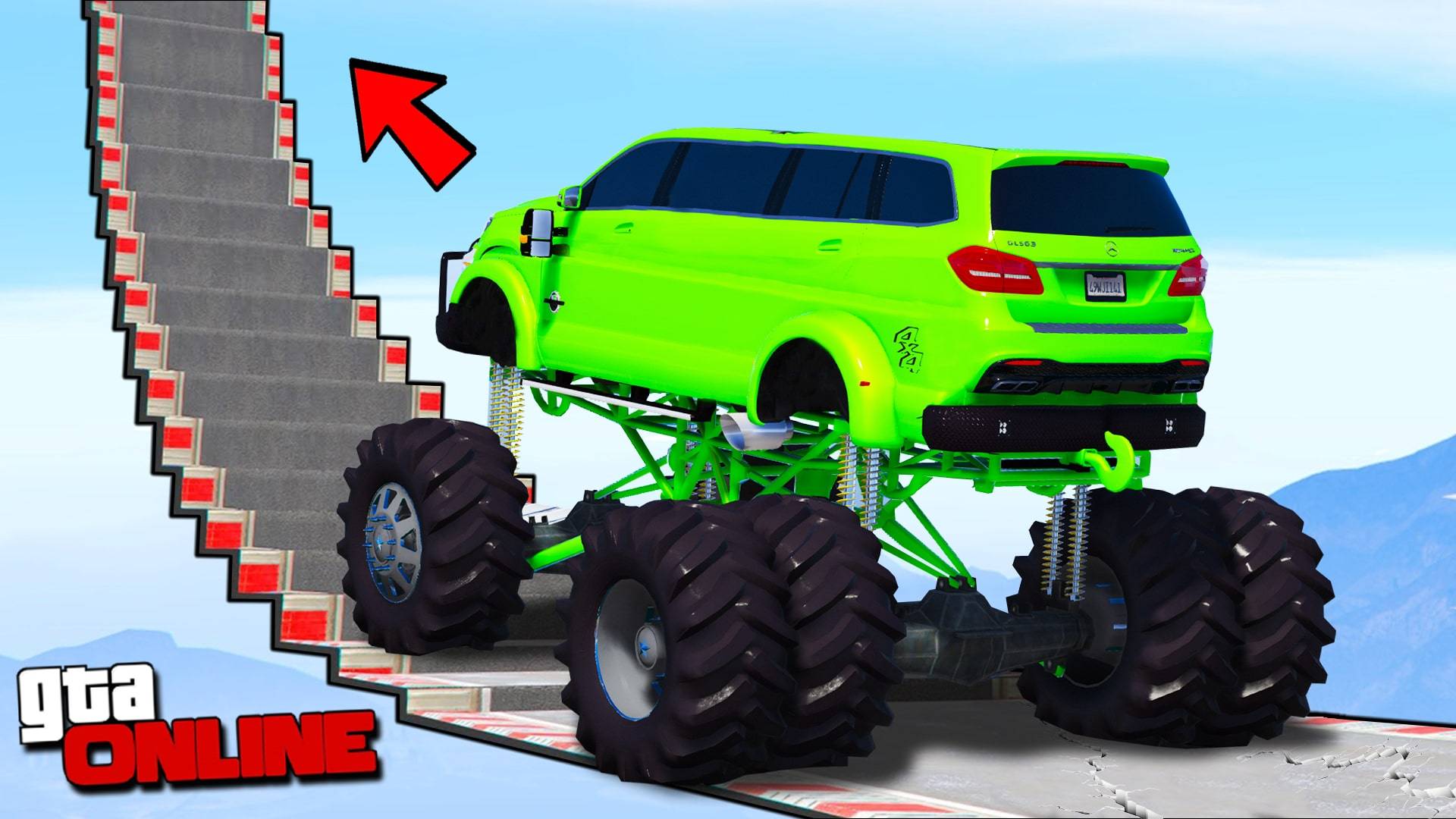 САМАЯ УГАРНАЯ СЕРИЯ! КАК ДАЛЕКО СМОГУТ ЗАБРАТЬСЯ РАНДОМНЫЕ ТАЧКИ В ГТА 5? ЛЕСТНИЦА В GTA ONLINE! смотреть онлайн