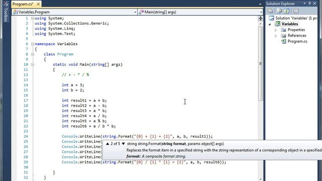 Visual C# 2010: Beyond Basics. Lesson 3: Variables, Data Types, Operators