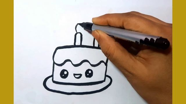 HOW TO DRAW A CUTE CAKE, DRAW CUTE THINGS