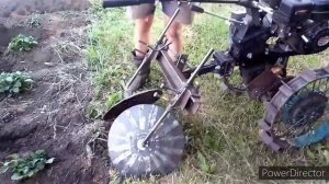 Самодельный дисковый окучник для мотоблока "ПАРМА". Испытание.