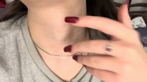 female Adam's apple. Swallowing and touching🫱🍎🫲