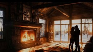 Заснеженный домик в лесу