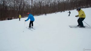 Повороты большого радиуса с  уколом палкой