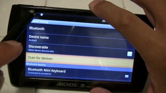 Archos 5 internet tablet - android  Bluetooth Apple Wireless Keyboard how to