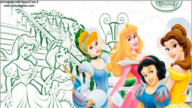 Disney Princesses  Coloring Pages 23 Aurora Ariel Принцессы Диснея Раскраска Ариель 23