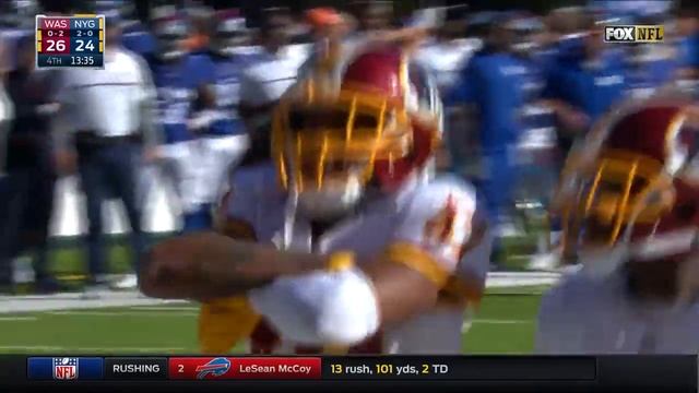 Quinton Dunbar Makes Crazy One-Handed INT! | Redskins vs. Giants | NFL