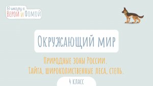 Природные зоны России. Тайга, широколиственные леса, степь. Окружающий мир. В школу с Верой и Фомой