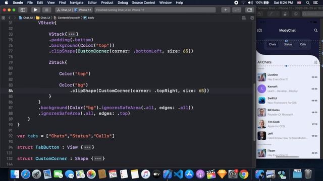 SwiftUI 2.0 Complex UI Tutorials - Custom Shapes - Messaging App UI - SwiftUI 2.0 Tutorials