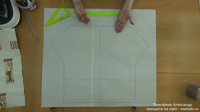 Блузка с асимметричными завязками у горловины, создание выкройки для начинающих