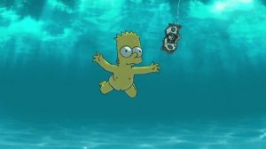 Барт под Водой - Bart Simpson Underwater Nirvana Nevermind 8K - Живые Обои