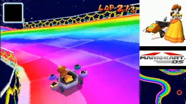 Mario Kart DS Time Trial: Rainbow Road (2'08"420) смотреть онлайн