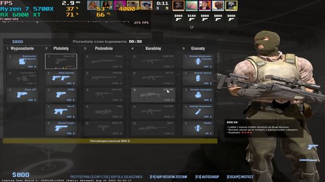 CS2 test RX 6800 XT + Ryzen 7 5700X смотреть онлайн