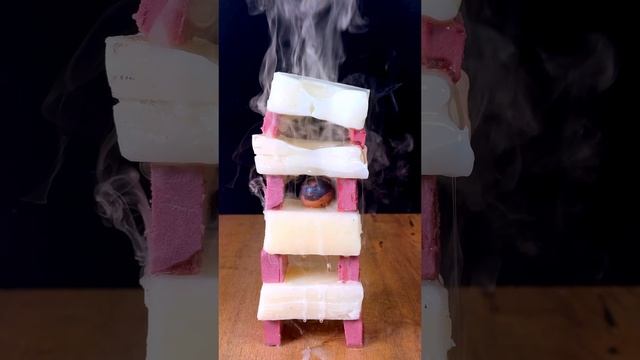 Experiment 1000°C RHCB vs Candle Wax Tower 🕯️😱#satisfying #asmrsounds #experiment #science