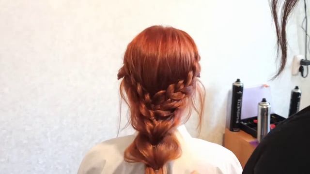 Объемная коса _ коса на резиночках - вечерняя прическа_ прическа на свадьбу.
