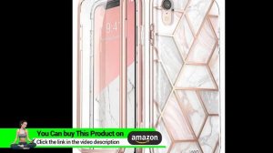 i-Blason Cosmo Full-Body Bumper Case for iPhone XR 2018 Release, Pink Marble, 6.1"