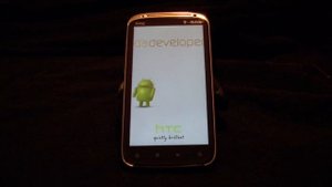 HTC Sensation Showing Custom Bootanimation (Android Eating Apple)