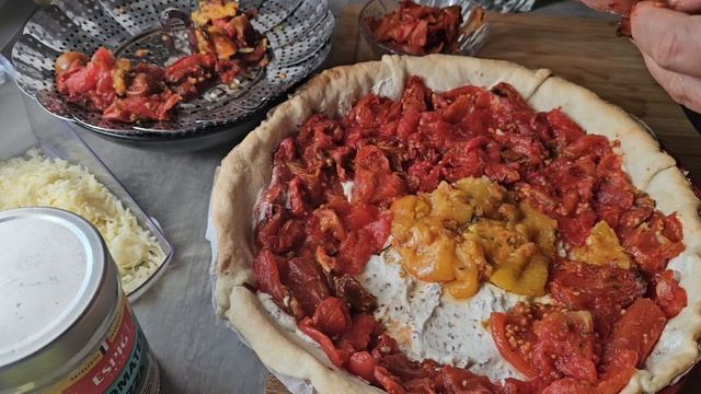 ТАРТ с запечёнными томатами и зеленые ПОМИДОРЫ по-корейски. Всё вкусно!