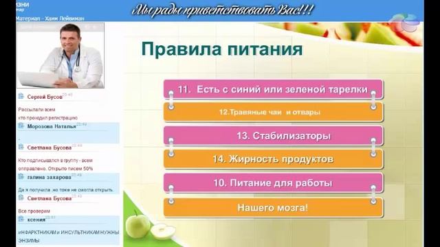 Врач-диетолог Хаим Лейвиман 7мая в клубе "Беседы у камина"