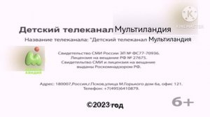свидетельство о регистрации телеканал мультиландия