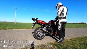 Yamaha FZ1 Fazer exhaust sound Original VS. MIVV Suono (decat)