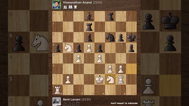 Bent Larsen vs Viswanathan Anand • Match “ Seniors - Juniors “, 1989
