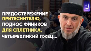 Предостережение притеснителю, поднос фиников для сплетника, четырёхликий лжец... | Фатхуль Ислам