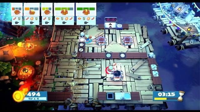Overcooked 2. Campfire cook off. level 3-4. 2 players Co-op смотреть онлайн
