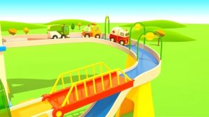 Helper cars full episodes cartoons for kids. Street vehicles & car transporter. Racing cars for kid