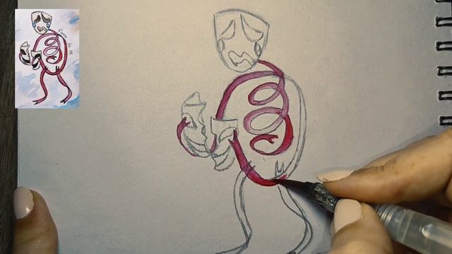 Как нарисовать Гэнгла персонажа маску Удивительный Цифровой цирк 🎪 #рисунокгэнгл #какнарисоватьгэнг
