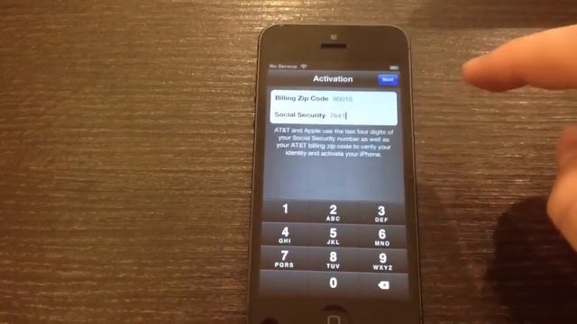 iPhone 5 activation problem (zip code & social security)