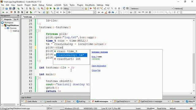 Programowanie obiektowe c++ Wideo laboratorium: Przykład logi czasu смотреть онлайн