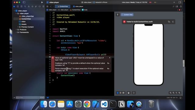 Creating a Video Player in iOS with SwiftUI and Xcode смотреть онлайн