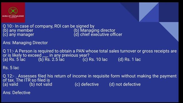 Income Tax MCQs, Amendments 21 | FCI AGM Accounts | NWDA Accounting |