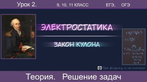 2. Закон Кулона. Теория, решение базовых задач и высокого уровня из ЕГЭ.
